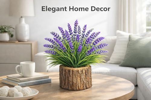 ENXWEI Artificial Flowers for Outdoors, 8 Bundles Faux Silk Spring Flowers for Outside for Planter Front Door Porch Yard Patio Window Box Home Decor (8pcs-Purple) — view 4