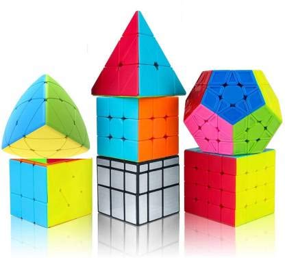 Mastermorphynx Toy Arena Cube Combo of Cube Combo of Silver Mirror, 3x3,4x4,Megaminx ...