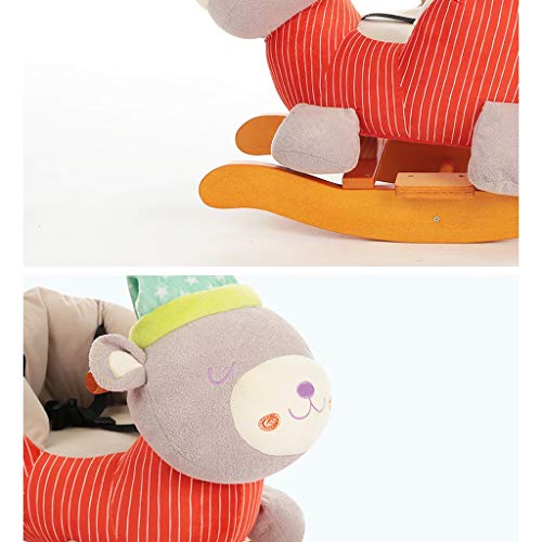 Schaukelpferd Kinder Musik Trojaner Baby Spielzeug Baby Schaukelstuhl Massivholz Geschenk Schaukelspielzeug HUYP (Color… – Bild 5