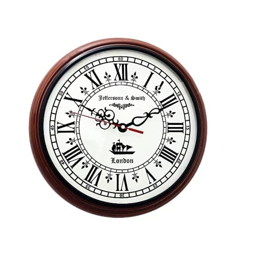 Buy Antique Wall Clock Dark Brown Wooden Wall Clock Roman Number Wall Mounted Clock for Home
