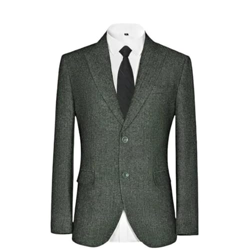 Mens Blazer Formal Vintage Tweed Suit Jacket Herringbone Wool Blend 2 Button Lapel Sports Coats3