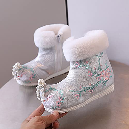 Toddler Shows Girls Warm Cotton Boots Embroidered Boots National Boots Princess Cotton Boots4