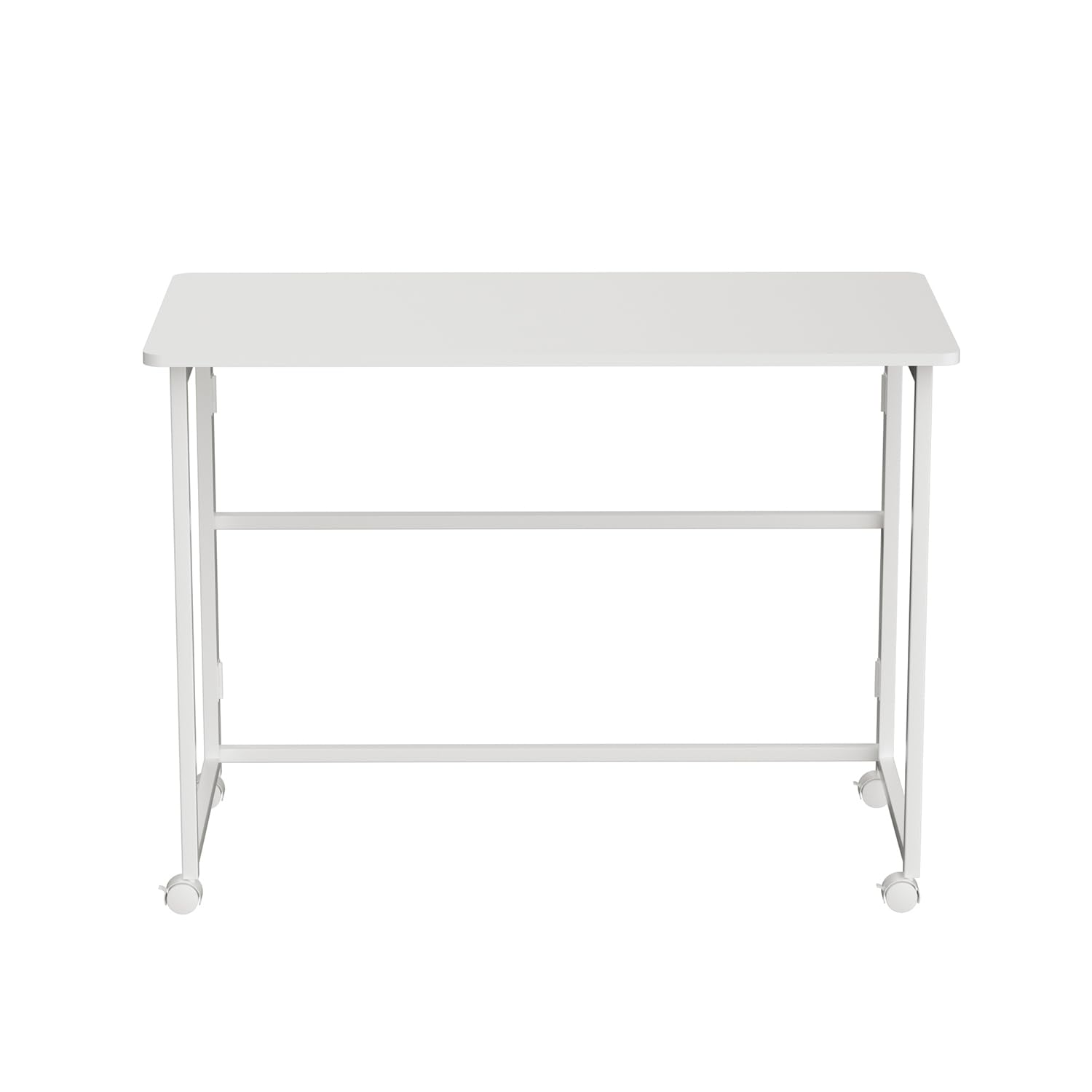 Maclean MC-1250 W - Scrivania portatile pieghevole, 100 x 50 cm, struttura in acciaio, portata 50 kg, scrivania da lavoro, ufficio, tavolo su ruote