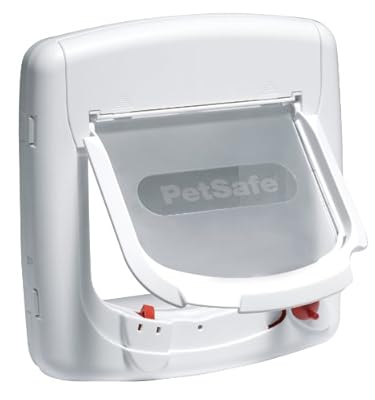 PetSafe, Deluxe Magnetic Cat Flap, Selective Entry, 4 Way Locking - Staywell (White)