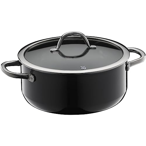 WMF Fusiontec Inspire   Olla grande (24 cm, tapa de cristal, 4,4 L, cerámica de alta tecnología, resistente a los arañazos, sin revestimiento), color negro