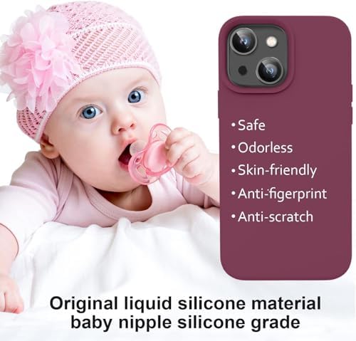 iPhone 15 ile Uyumlu İçi Kadife Lansman Silikon Kılıf – Kamera Korumalı, Darbe Emici, Premium Yumuşak Kapak Bordo - Görsel 6