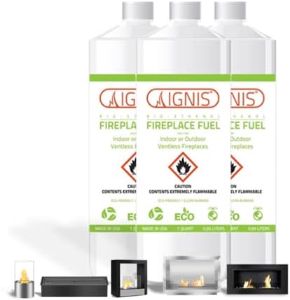 Bio Ethanol Fireplace Fuel - Ventless Indoor/Outdoor - 3 Quarts