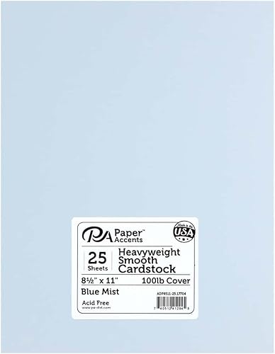 Cartulina 812x 11en. Heavyweight liso azul niebla (25hojas)