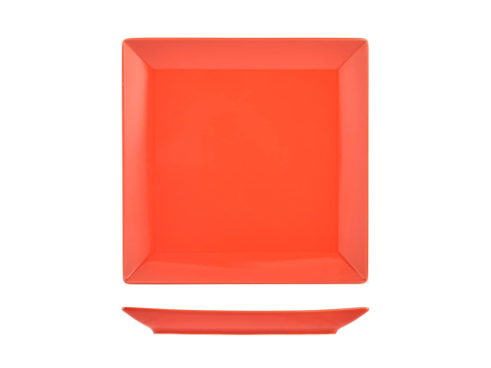 Assiettes à fruits H&H Boston lot de 6 assiettes corail carrées 18x18 cm