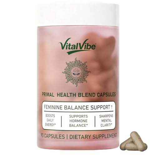 VitalVibe Primal Health Blend Kapseln - Multivitamin - Grass Fed Beef Organs - Organ Mix - Natürliches Eisen, Vitamin A, Vitamin B12,B2,B3,B5,Folat,Kupfer – Unterstützt die Hormongesundheit, Energie