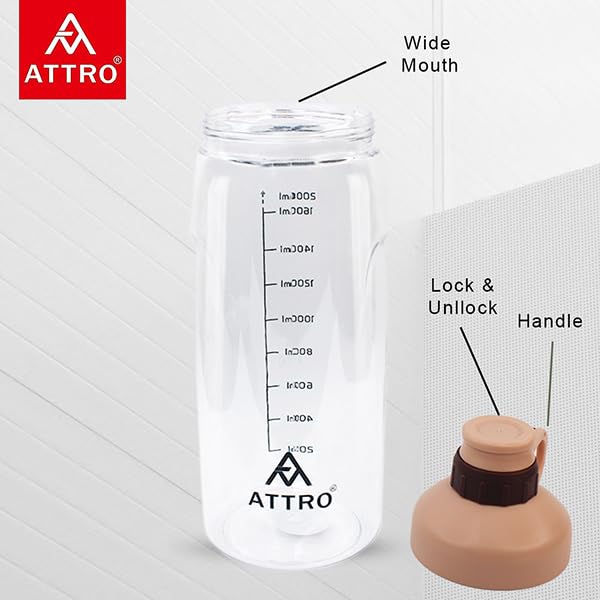 Image of ATTRO Prime Carbon Lunch Box with Hydra Water Bottle, School Tiffin Combo,Peach
