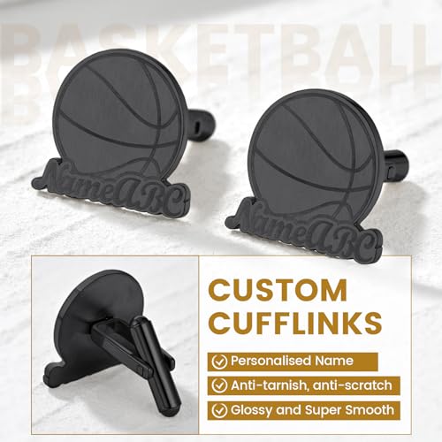 Mancuernillas personalizadas para hombre con número y nombre miniatura 4