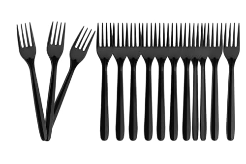 Mehrweg Gabel Schwarz – 500 Stück – Spülmaschinengeeignet bis 125 Waschgänge – Wiederverwendbare Gabel für Gastronomie & Catering - 500 Stück (Schwarz)