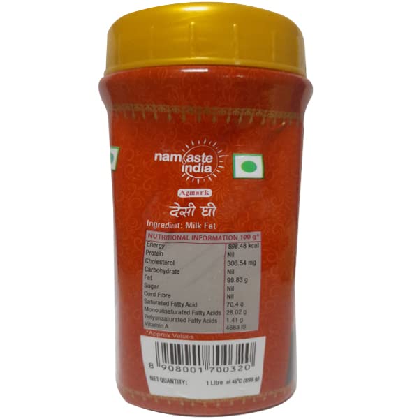 Image of Namaste India Desi Ghee 1 liter pack of one (Plastic Jar)