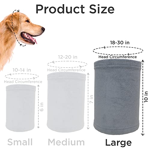 Simena No Flap Ear Wraps For Dogs, Stretchy Dog Ear Muffs, Dog Ear Cover Against Stressing Effect Of Loud Noise, Head Wrap To Keep Your Dogs Ears Warm (Large (18-30" X 10"), Grey) #TOP3