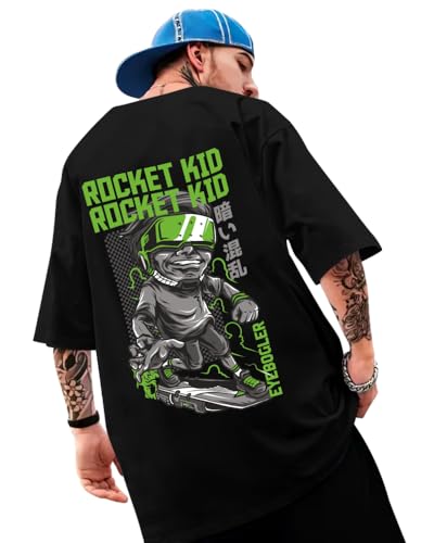 Image of Noble Monk Men's Round Neck Half Sleeve Oversized Printed Tshirt