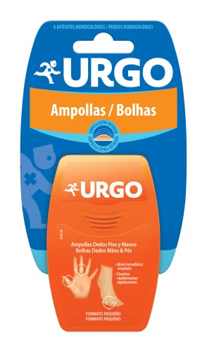 Urgo - Ampollas dedos pies y manos- Apósito hidrocoloide con efecto segunda piel - Caja con 5 apósitos