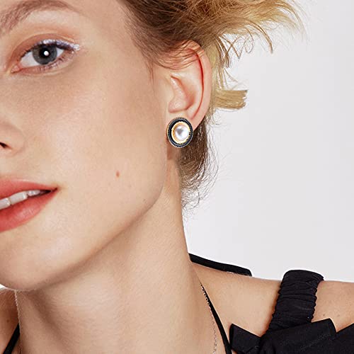 Thunaraz Gold/Silver Clip On Earrings For Women Hypoallergenic Butterfly Flower Simulated Pearl Sparkled Cz Clip On Dangle Drop Earrings Multiple Non-Pierced Earrings Set #TOP3