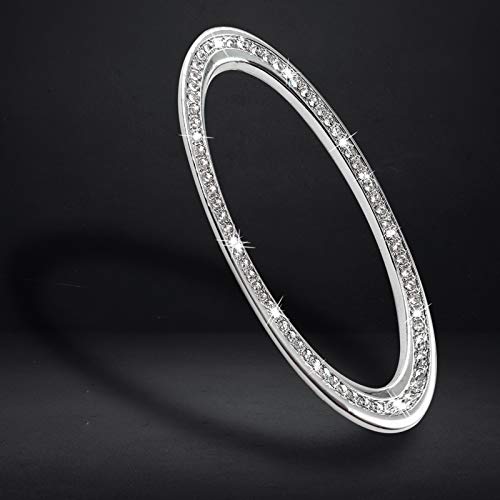 Jaronx Compatible With Ford Bling Steering Wheel Emblem, Crystal Bling Car Logo Decal Bling Accessories Compatible With Ford Edge Escape Expedition Explorer Fusion Ranger F150 F250 F350 2012-2021 #TOP3