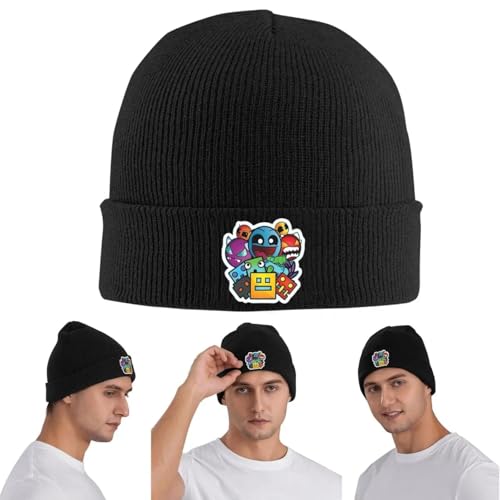 Geometry Cube Gaming Dash Grill Cálido Bonnet de Punto Invierno Gorro de Punto Skullies Gorros Hip Hop Gorros para Unisex