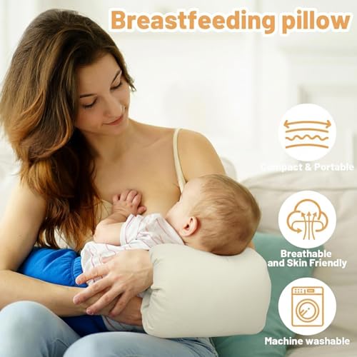 GUOMIS Cojin de Lactancia,Cojin Lactancia Bebe,Cómoda, Transpirable, Lavable a máquina, diseño ergonómico, Apta para Todos los usuarios (Beige) - imagen 3
