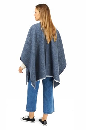 Image of Women's Shawl Wrap Poncho Ruana Cape Cardigan Sweater Open Front for Fall Winter Spring