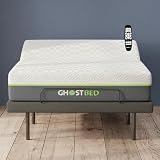 GhostBed Adjustable Base Bundled with 12' Hybrid Mattress in a Box with Gel Memory Foam and Individually Wrapped Coils, Zero Gravity and Massage Settings,Queen Adjustable Bed Frame with Mattress