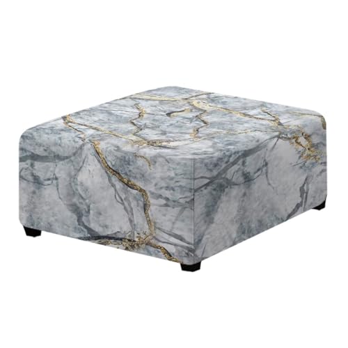 Kxyudcn Grey Marble Anti Slip 17"-22" Inch Ottoman Slip Cover