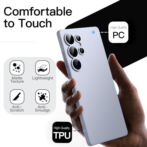 Image of JETech Slim Cover Case for Samsung Galaxy S25 Ultra 5G with Camera Lens Full Protection, Ultra-Thin Lightweight Matte Finish Minimalist Protective Phone Cover (Titanium Silverblue)
