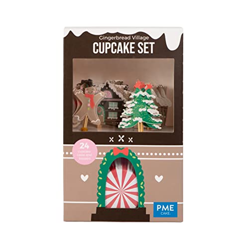 PME Cupcake Set - Gingerbread Village Christmas, Set of 24