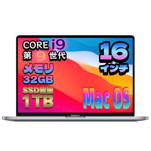 �y�����ςݕi�zMacbook Pro A2141 (16-inch,2019) ��9���� Core i9(2.3GHz) ������32GB NVMe��SSD1TB Mac OS���� 16�C���`�i3072×1920�j Wi-Fi bluetooth �J�����t��