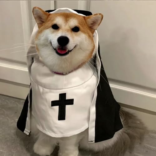 Disfraz de monja para perro y gato M miniatura 5