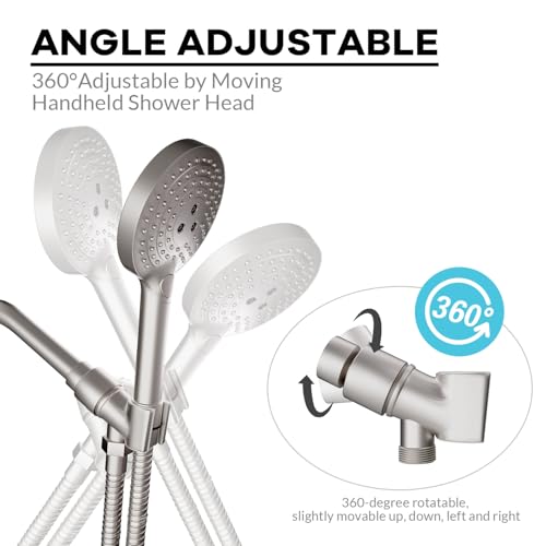 All Metal Handheld Shower Head Holder, Adjustable Shower Wand Holder with Universal Shower Arm Mount and Brass Pivot Ball, for Connecting Shower Arm and Shower Hose - Thumbnail 7
