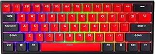 BOYI Wired 60% Mechanical Gaming Keyboard,Mini RGB Cherry MX Switch PBT Keycaps NKRO Programmable Type-C Keyboard for Gaming and Working (Black Red Rose Color,Cherry Brown Switch)