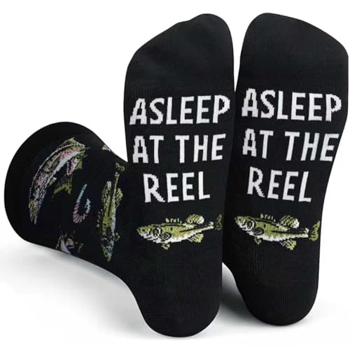 GOLIN Funny Fishing Gifts for Men Boys Novelty Fishing Socks Gag Stocking Stuffers Present for Fishermen