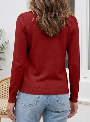 Image of SHEWIN Womens Sweaters 2026 Casual Crewneck Long Sleeve Lightweight Knit Pullover Sweater Tops Fall Clothes