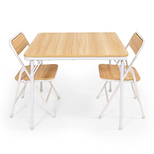 image for Humble Crew Journey 3-Piece Toddler Wood Folding Table & Chairs Set, N