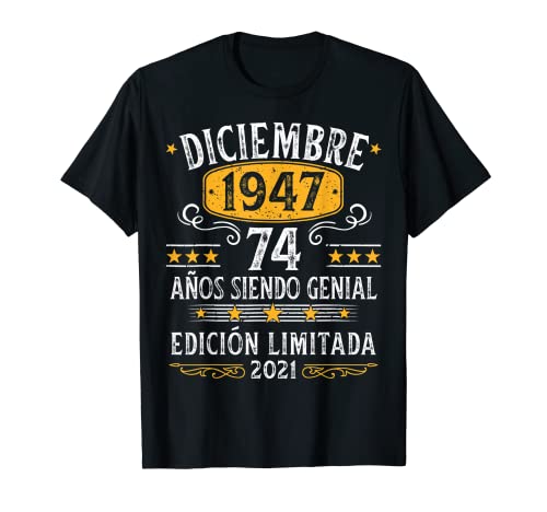 Diciembre 1947 Cumpleaños nacen Diciembre De 1947 Regalo Camiseta