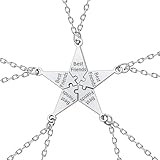 Best Friends Necklaces for 5 Sister Matching Star Pendant Necklace for Women Bestie Friendship Necklaces Gifts for Best Friends Birthday Christmas Gifts for Sisters Puzzle Piece Necklace for Woman