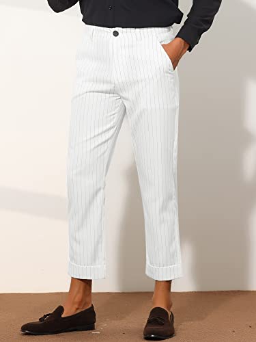 Lars Amadeus Men's Stripe Dress Pants Slim Fit Vertical Stripe Formal Pants Business Trousers2