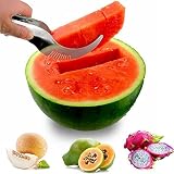 Material duradero: el cortador de sandía de acero inoxidable está hecho de acero inoxidable 410 de grado alimenticio. Es seguro, saludable, limpio e higiénico. Cuando lo usa, no tiene que preocuparse por el daño de los metales pesados ​​excesivos. No es fácil de oxidar y es muy duradero. Debido al material de acero inoxidable, el producto tiene una larga vida útil.