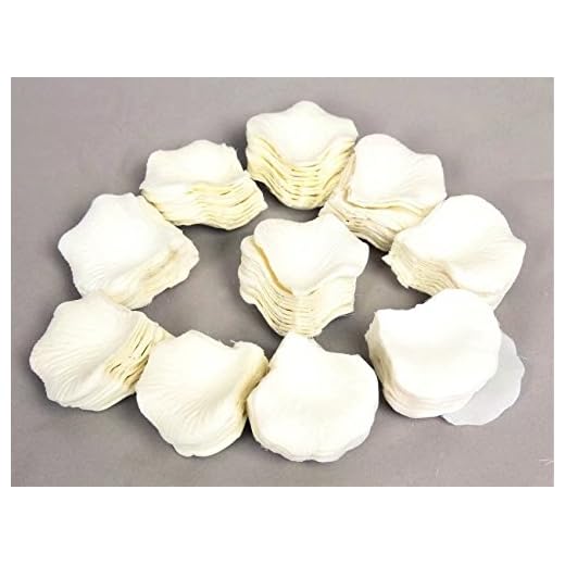 1000Uds. Pétalos de Rosa en Seda Blanco para Decoración Bodas Fiestas Confeti