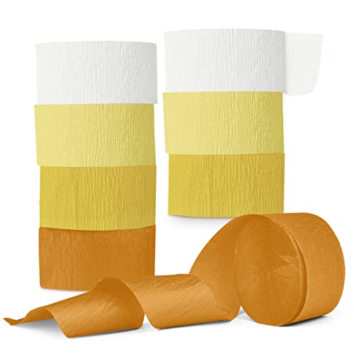 Yellow Crepe Paper Streamers, Yellow Party Decorations - 8 Large Rolls, 2In X 120Ft Each Roll - Decorative Creped Roll For Birthday, Wedding, Backdrop Or Photo Booth Decoration And Flower Making #TOP28