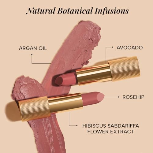Image of RAS Luxury Oils Lumiere Satin Matte Lipstick | 8-Hr long stay Creamy Matte, Non-Drying, Lightweight & Pigmented | Natural infusion of Argan & Avocado | Vegan, Cruelty-Free