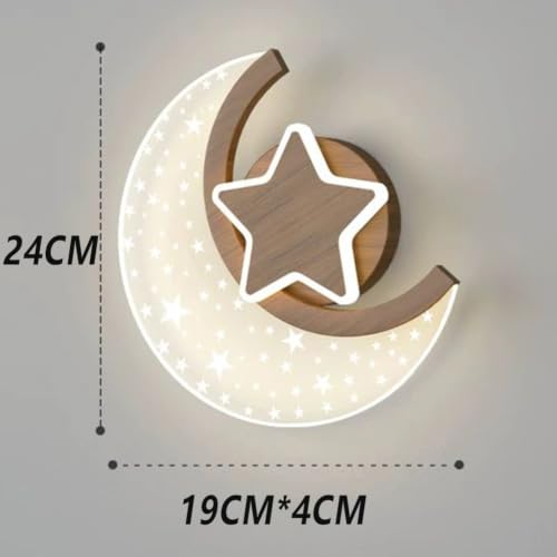 Lámpara de pared infantil de madera con LED de 10W regulable para interiores 2