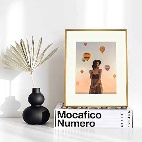 Frametory, 16X20 Aluminum Frame For 11X14 Picture With Ivory Color Mat, Wall Display - Sawtooth Hanger, Swivel Tabs, Spring Clips - Great For Photos, Artworks, Posters (Bronze, 1-Pack) #TOP1