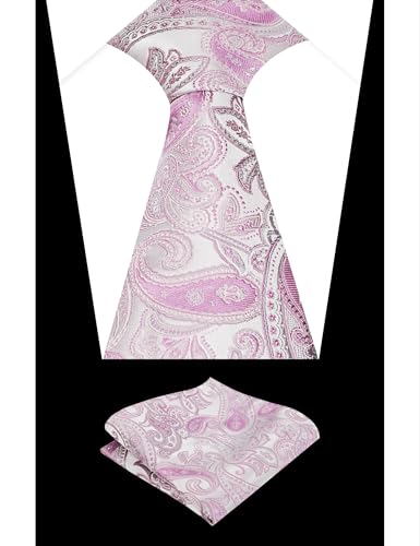 Image of Alizeal Mens 3.15'' Vintage Paisley Tie Pocket Square Set