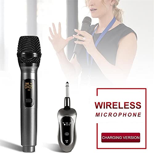 Karaoke Microfoon, Professionele dynamische microfoon UHF Draadloze microfoonbatterij aangedreven USB Geladen microfoon… - Image 5