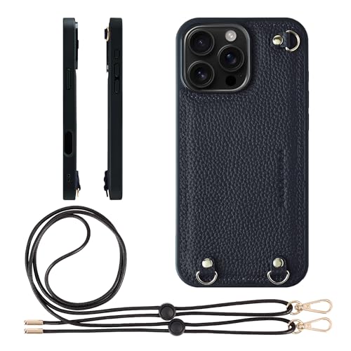 HANATORA for iPhone 16Promax �P�[�X MagSafe �Ή� �{�v �ϏՌ� �o���p�[�^ �X�}�z�P�[�X �X�}�z �V�����_�[�X�g���b�v �t�� �V�������N���U�[ �M�t�g �}�O�Z�[�t�Ή� �l�C�r�[ D3GZ-16Promax-Navy