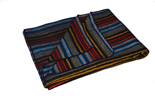 Alpaca Land Handmade Ecuadorean Alpaca Wool Blankets/Throws (Small Stripe Dark Shades)